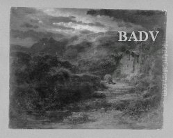 bear in a valley at evening Oil Painting by Carl Spitzweg