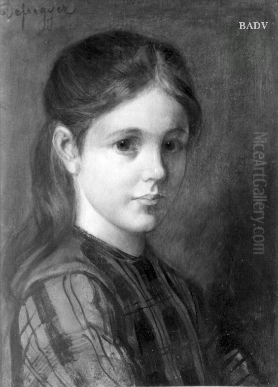 Junges Madchen (Brustbild) Oil Painting by Franz Defregger