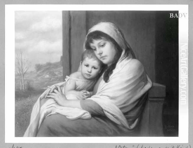 Ostern, Mutter mit Kind Oil Painting by Gabriel von Max Ostern, Mutter mit Kind Oil Painting by Gabriel von Max
