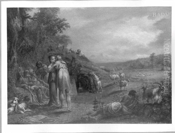 Jacob and Rachel Oil Painting by Joseph von Fuhrich