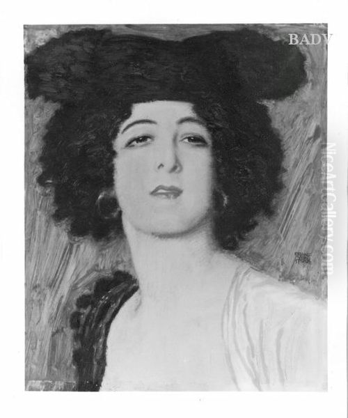 Portr. of a lady Oil Painting by Franz Stuck