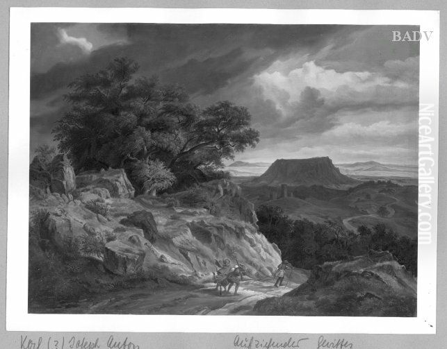 Sudliche Landschaft mit aufziehendem Gewitter Oil Painting by Joseph Anton Koch