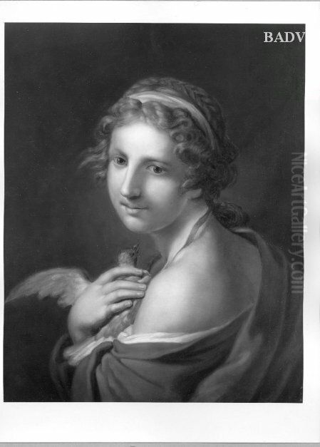 Madchen mit Taube Oil Painting by Johann Baptist von Lampi the Elder