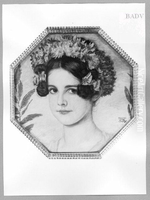 Head of a girl Oil Painting by Franz Stuck