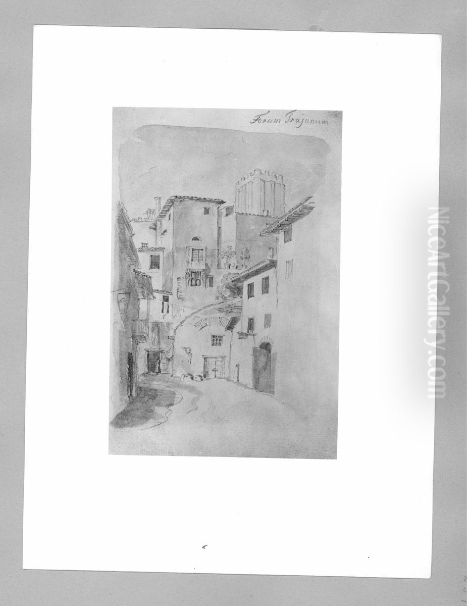 Blick in eine romische Gasse im Forum Trajanum Oil Painting by Joseph von Fuhrich