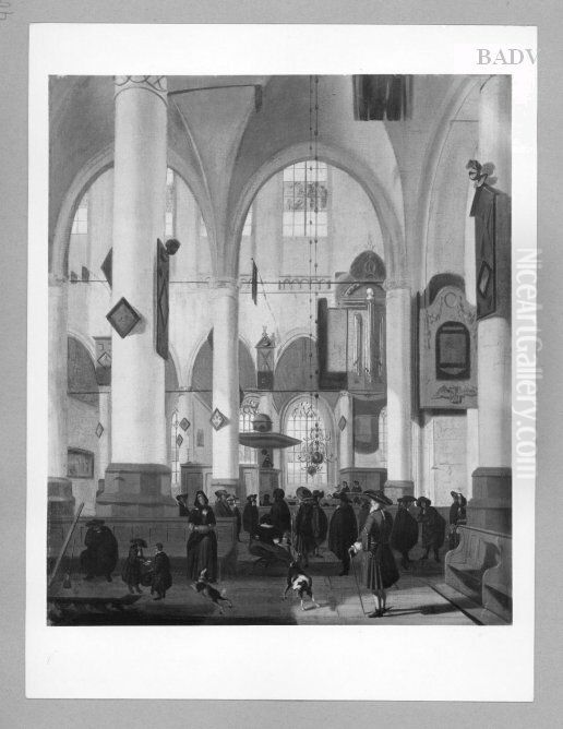 Kircheninneres mit Staffage Oil Painting by Emanuel de Witte