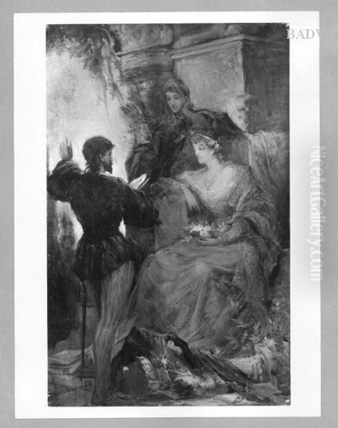 Tasso, reading his poems to prinzess Elemore d' Este Oil Painting by Hans Makart