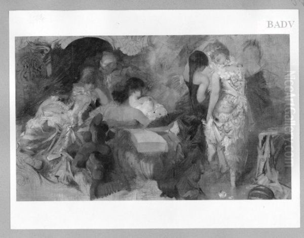 Ballgesellschaft Oil Painting by Hans Makart