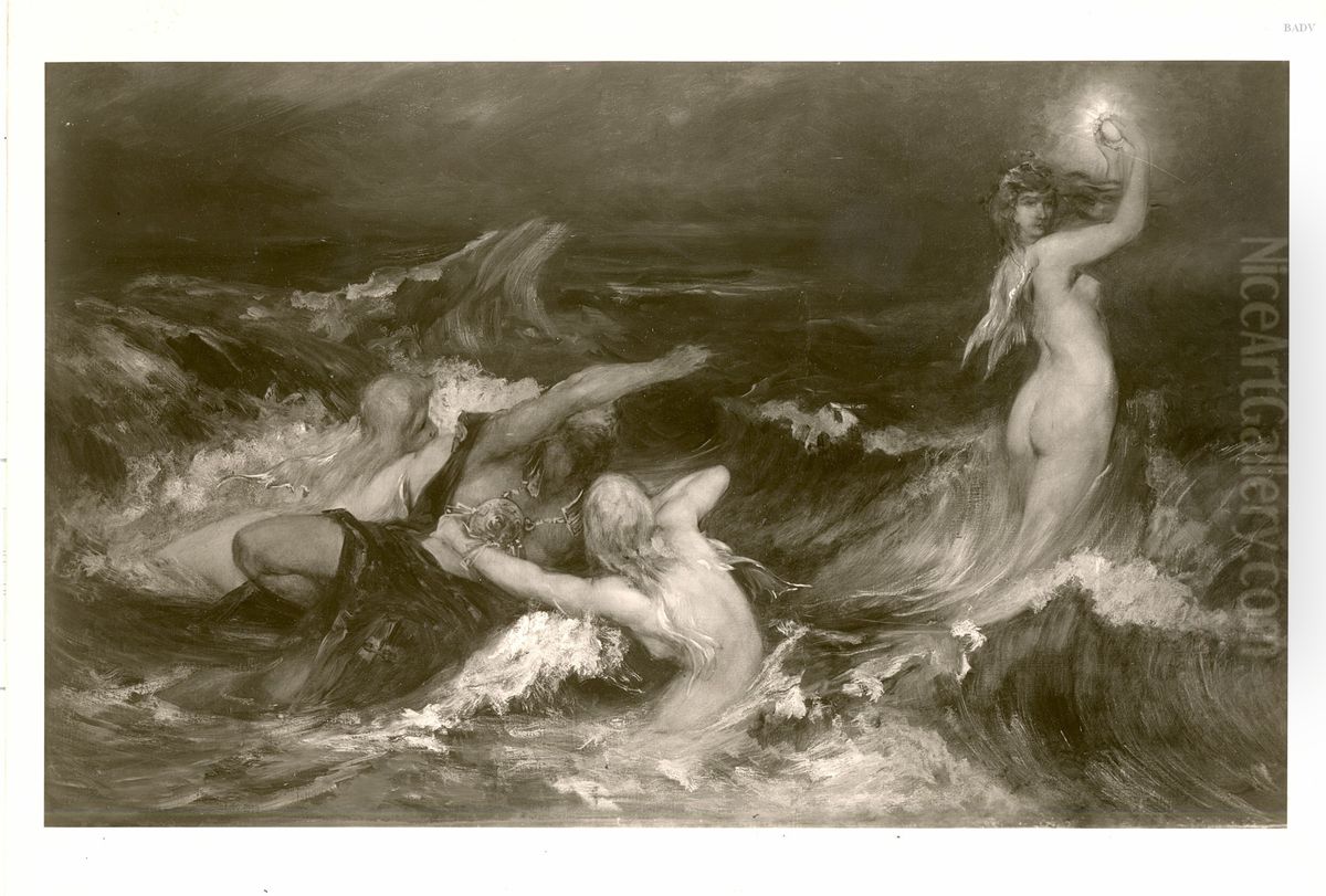 Alberich und die Rheintochter Oil Painting by Hans Makart