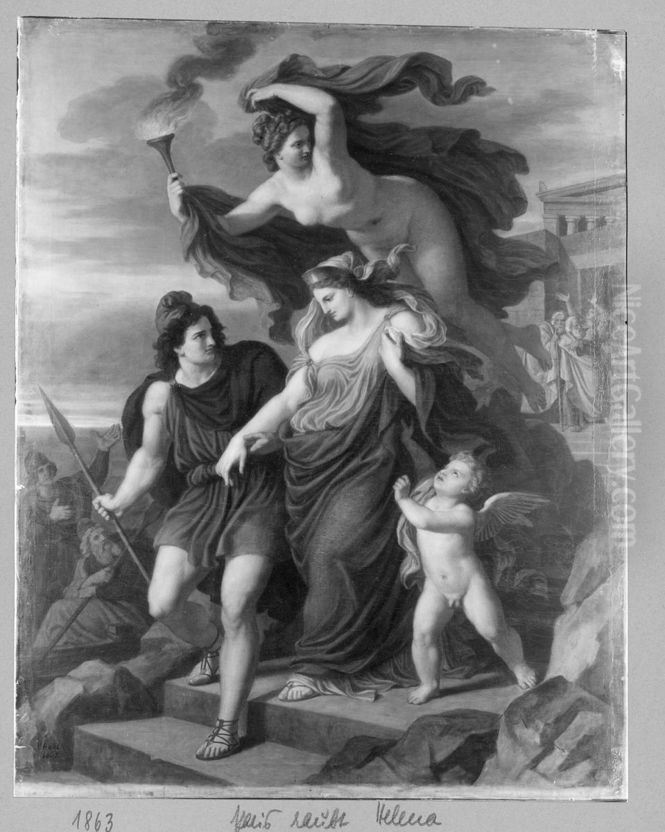 The rape of Helena Oil Painting by Carl Heinrich Rahl The rape of Helena Oil Painting by Carl Heinrich Rahl