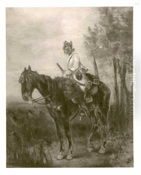 Osterreichischer Reiter (Dragoner) Oil Painting by Fritz von Uhde