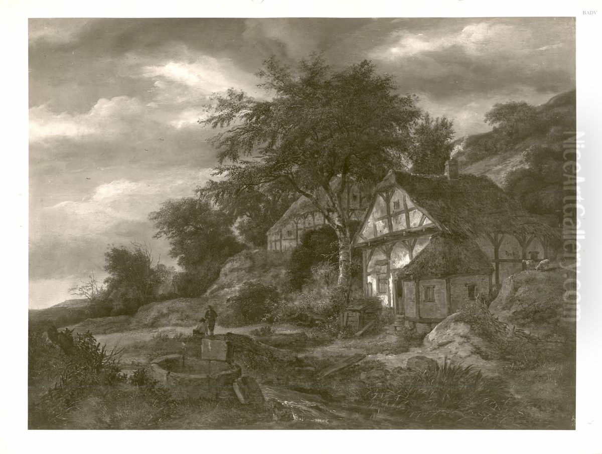 Landschaft mit Bauernhausern Oil Painting by Jacob Van Ruisdael