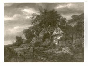 Landschaft mit Bauernhausern