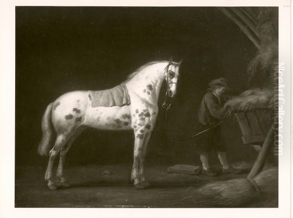 Schimmel im Stall Oil Painting by Aelbert Cuyp