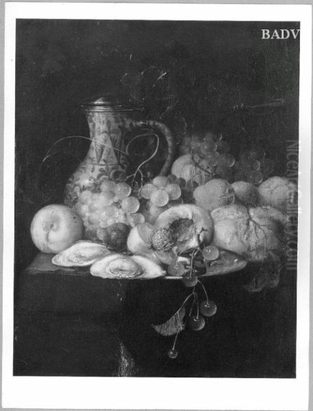 stilllife with jug and fruit Oil Painting by Jan Davidsz. De Heem