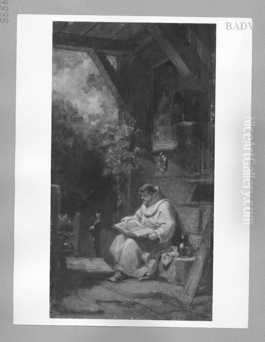 The Hermit Oil Painting by Carl Spitzweg