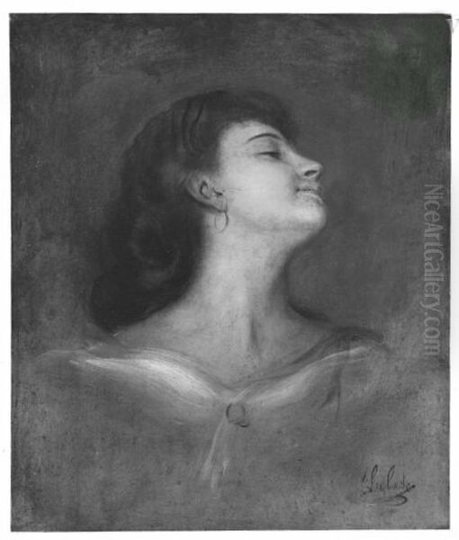 Female head Oil Painting by Lenbach Franz Von