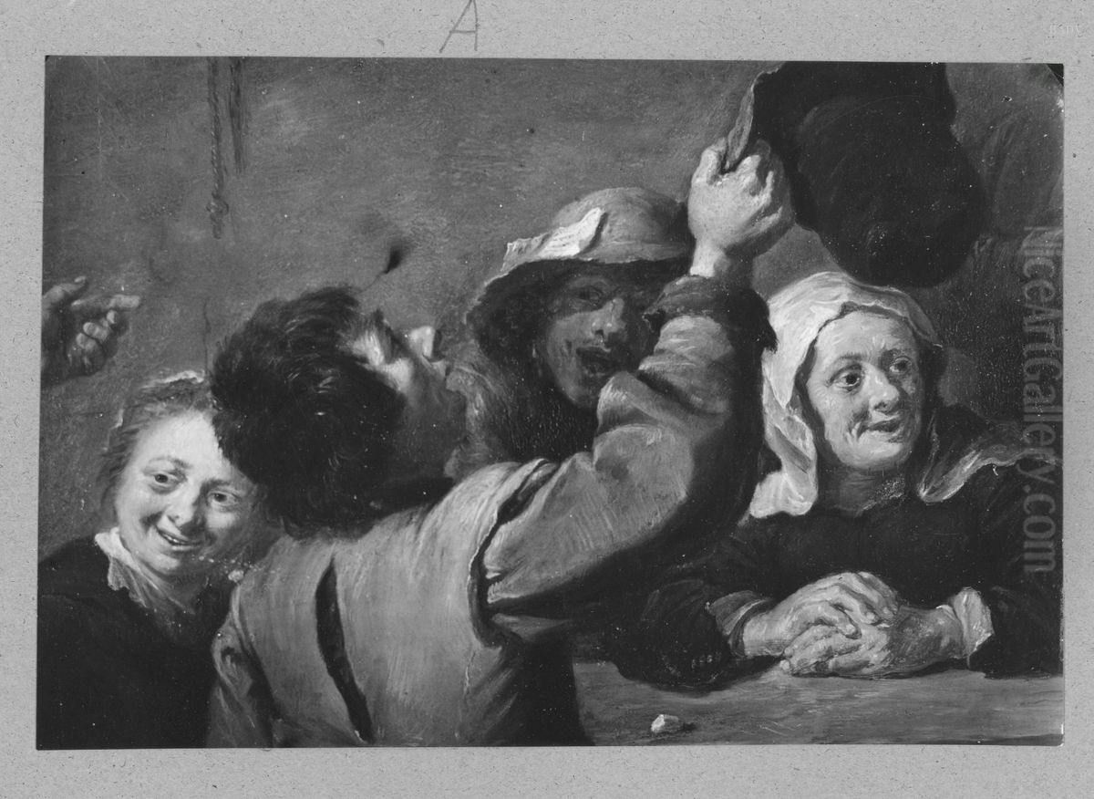 Lustige Gesellschaft (Fest des Bohnenkonigs) Oil Painting by David The Elder Teniers