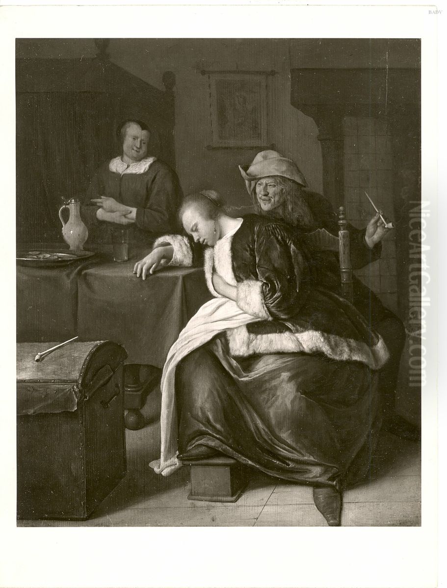 interior with three figures Oil Painting by Jan Steen