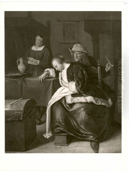 Das schlafende Madchen Oil Painting by Jan Steen
