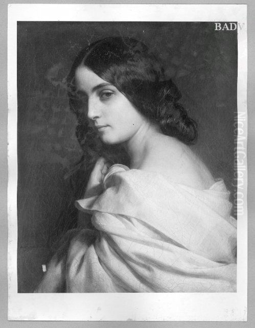 Madchenbildnis Oil Painting by Hermann Winterhalter