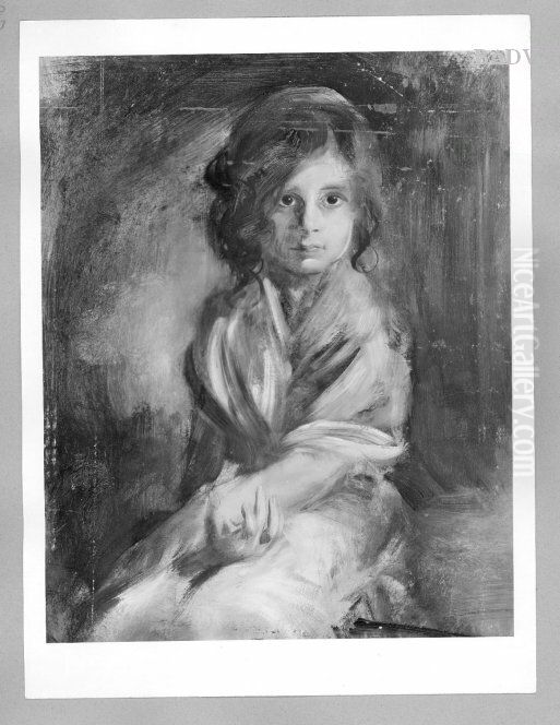 Dark - haired girl Oil Painting by Lenbach Franz Von