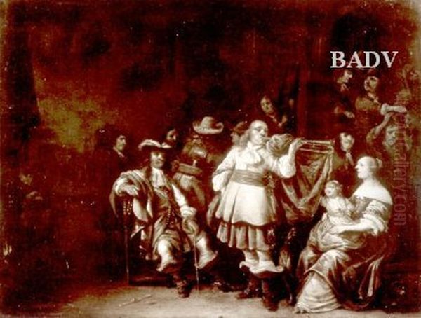 social scene ...... Oil Painting by Palamedes Palamedesz.