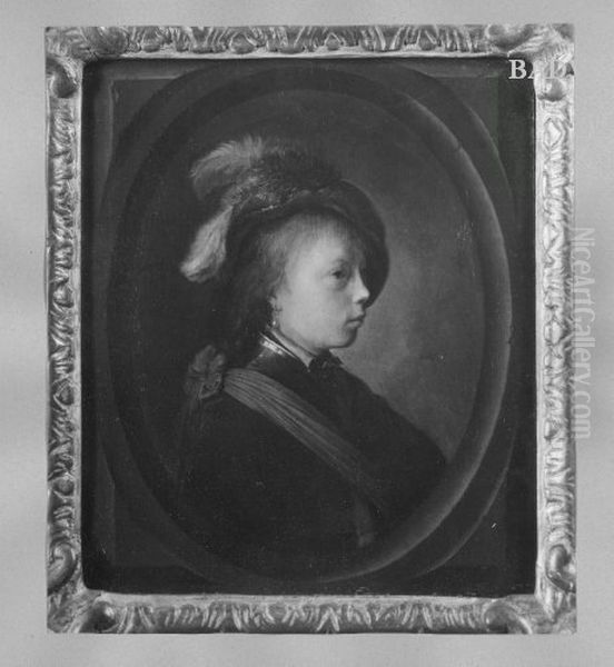 portrait of a young man with a scarf Oil Painting by Gerrit Dou