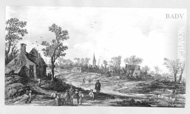 Dorflandschaft mit Staffage Oil Painting by Jan van Goyen Dorflandschaft mit Staffage Oil Painting by Jan van Goyen