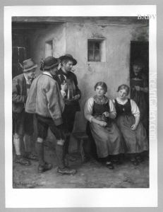 Peasants in front of the house