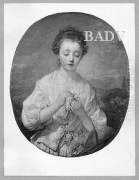 Madchen mit Margerite Oil Painting by Jean-Baptiste Greuze