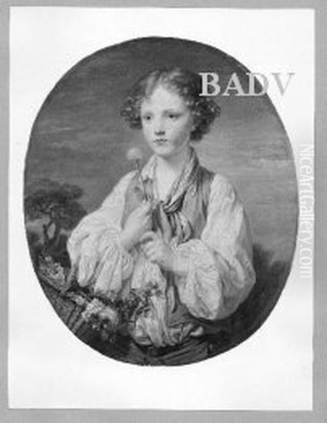Knabe mit verbluhten Lowenzahn Oil Painting by Jean-Baptiste Greuze