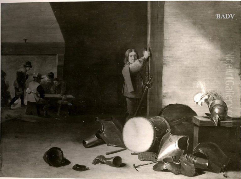 Die Wachstube Oil Painting by David Teniers the Younger