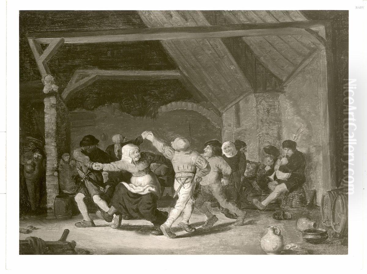 dancing peasants Oil Painting by Adriaen Brouwer