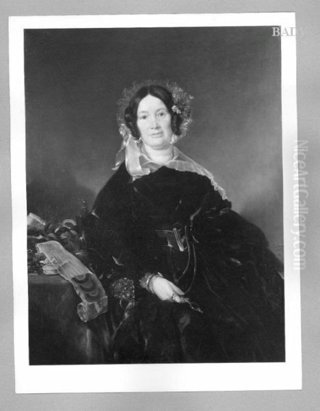 Portrait of Baroness of Wurzburg Oil Painting by Ferdinand von Rayski