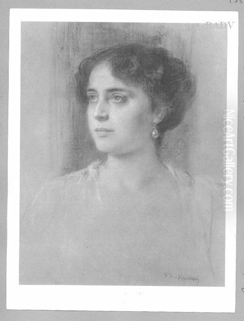 Frauenportrat Oil Painting by Friedrich August von Kaulbach