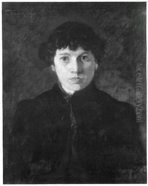 Weibliches Bildnis mit schwarzer Jacke Oil Painting by Lenbach Franz Von