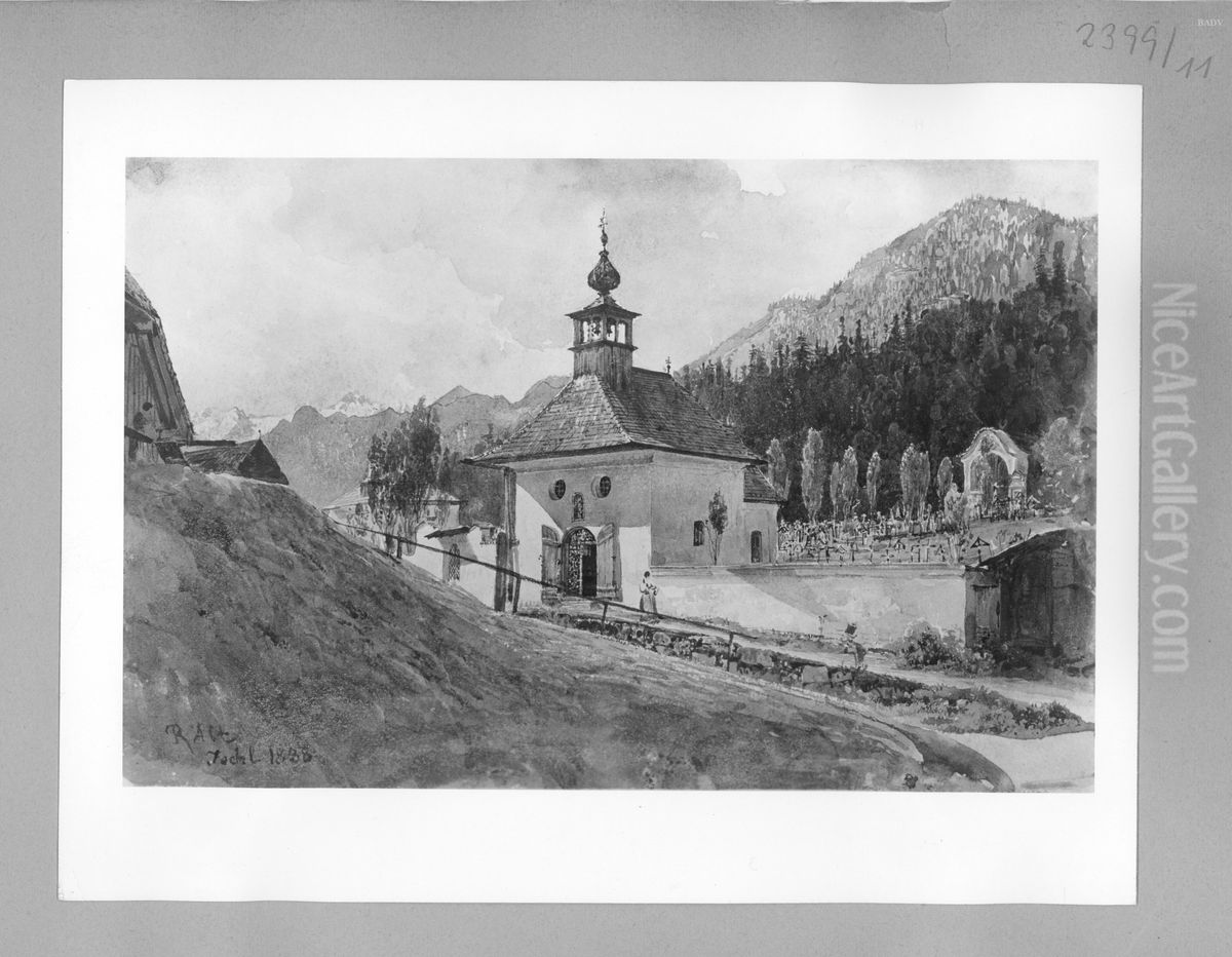 Kapelle auf dem alten Friedhof bei Ischl Oil Painting by Rudolf von Alt