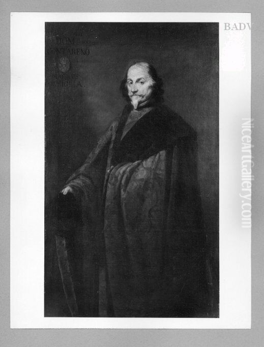 Bildnis eines Mannes im rotem Talar (Domenico Contarini) Oil Painting by Nicolas Regnier Bildnis eines Mannes im rotem Talar (Domenico Contarini) Oil Painting by Nicolas Regnier