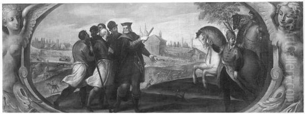 six citizens after war scene Oil Painting by Palma il Giovane