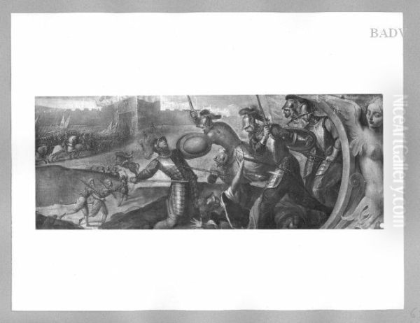 Fighting soldiers Oil Painting by Palma il Giovane