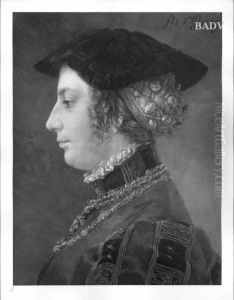 Brustbild einer Frau in Renaissancetracht