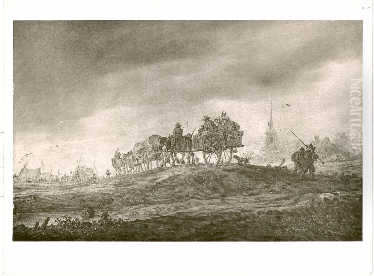 landscape with cows Oil Painting by Jan van Goyen