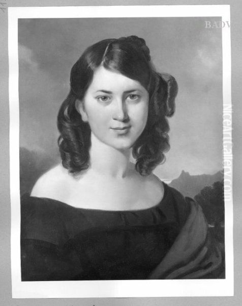 Portrat eines jungen Madchens Oil Painting by Josef Franz Danhauser