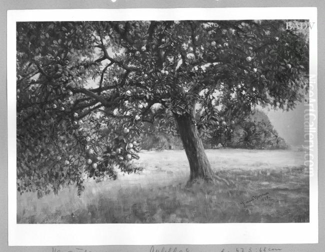 Landschaft mit Apfelbaum Oil Painting by Hans Thoma