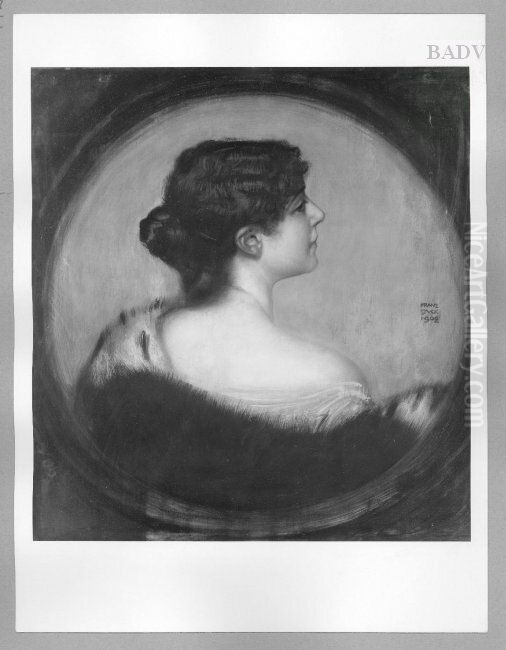 Portrat seiner Frau Oil Painting by Franz Stuck