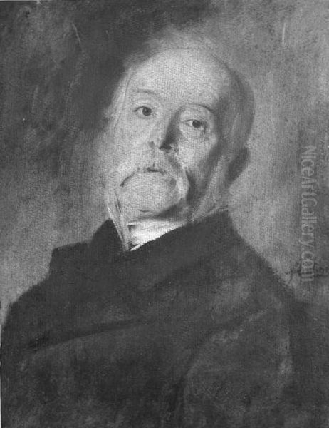 study of an old man Oil Painting by Lenbach Franz Von