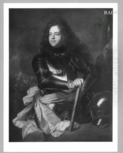 Portr. of a general in armour Oil Painting by Hyacinthe Rigaud