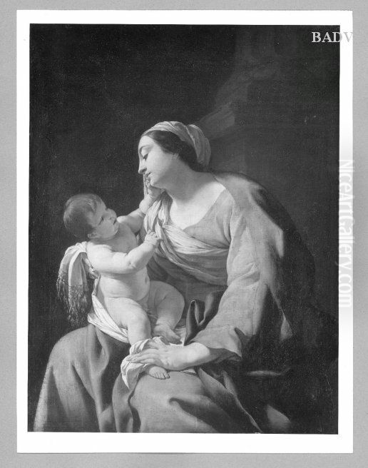 Maria mit Kind Oil Painting by Simon Vouet