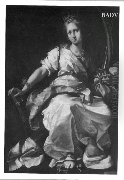 Die heilige Katharina Oil Painting by Bernardo Strozzi